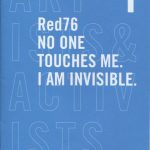 Blue and white "Artists and Activists" issue 1 zine cover. Printed title and text.