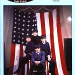 Colour "British beatles fan club magazine" issue 17 cover. Photograph of The Beatles presenting the band on the USA flag backgroung. Print title in the top right corner.