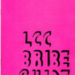 "LCC bribe guide" cover. Big black handwritten title on a bright pink background.
