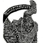 Black and white "The Chapess" issue 8 zine cover. Quite abstract looking illustration of a woman on her back reaching forward and touching herself.